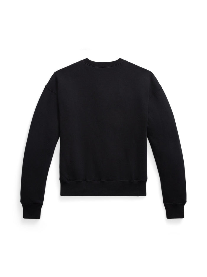 RALPH LAUREN WOMEN Fleece Crewneck Polo Black