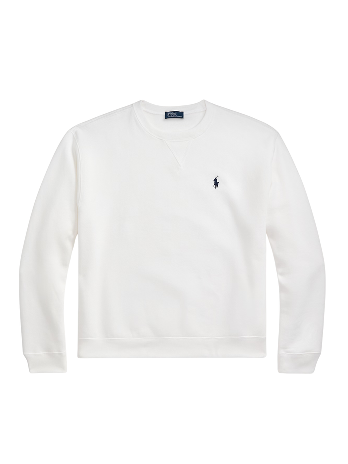 RALPH LAUREN WOMEN Fleece Crewneck Sweatshirt White - MAISONDEFASHION.COM