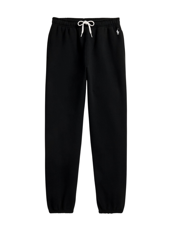 RALPH LAUREN WOMEN Fleece Drawstring Tracksuit Bottoms Polo Black - MAISONDEFASHION.COM