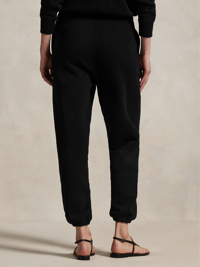 RALPH LAUREN WOMEN Fleece Drawstring Tracksuit Bottoms Polo Black - MAISONDEFASHION.COM