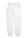 RALPH LAUREN WOMEN Fleece Drawstring Tracksuit Bottoms White - MAISONDEFASHION.COM