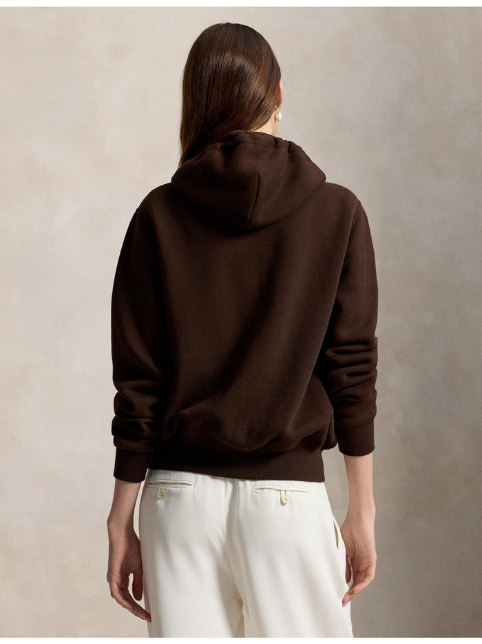 RALPH LAUREN WOMEN Fleece Full-Zip Hoodie Circuit Brown