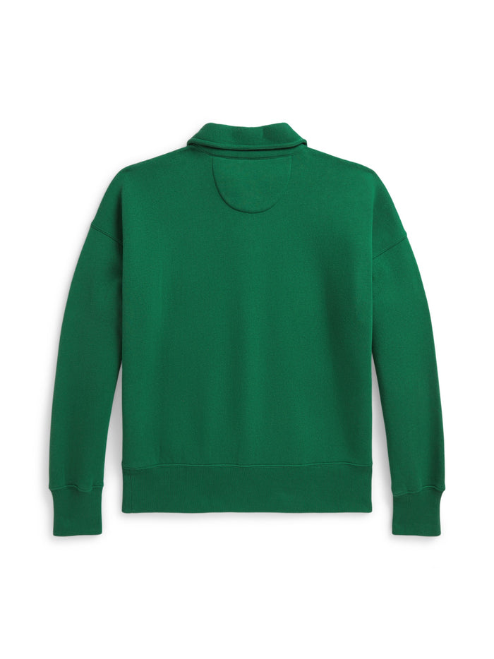 RALPH LAUREN WOMEN Fleece Quarter-Zip Bush Green