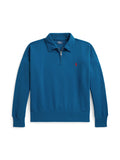 RALPH LAUREN WOMEN Fleece Quarter-Zip Galaxy Blue