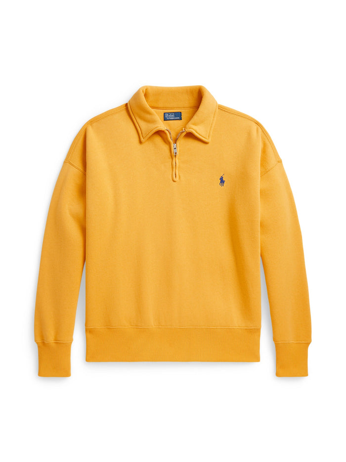 RALPH LAUREN WOMEN Fleece Quarter-Zip Radiant Gold