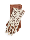 RALPH LAUREN WOMEN Haircalf-Leather Gloves Cognac
