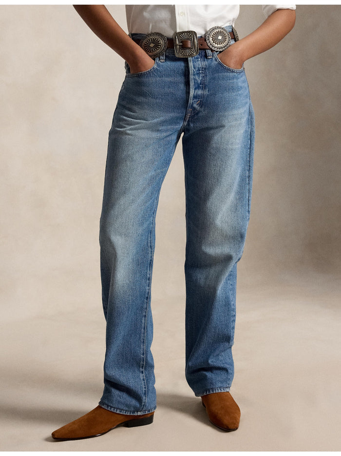 RALPH LAUREN WOMEN High-Rise Relaxed Straight Jeans Lebec Wash