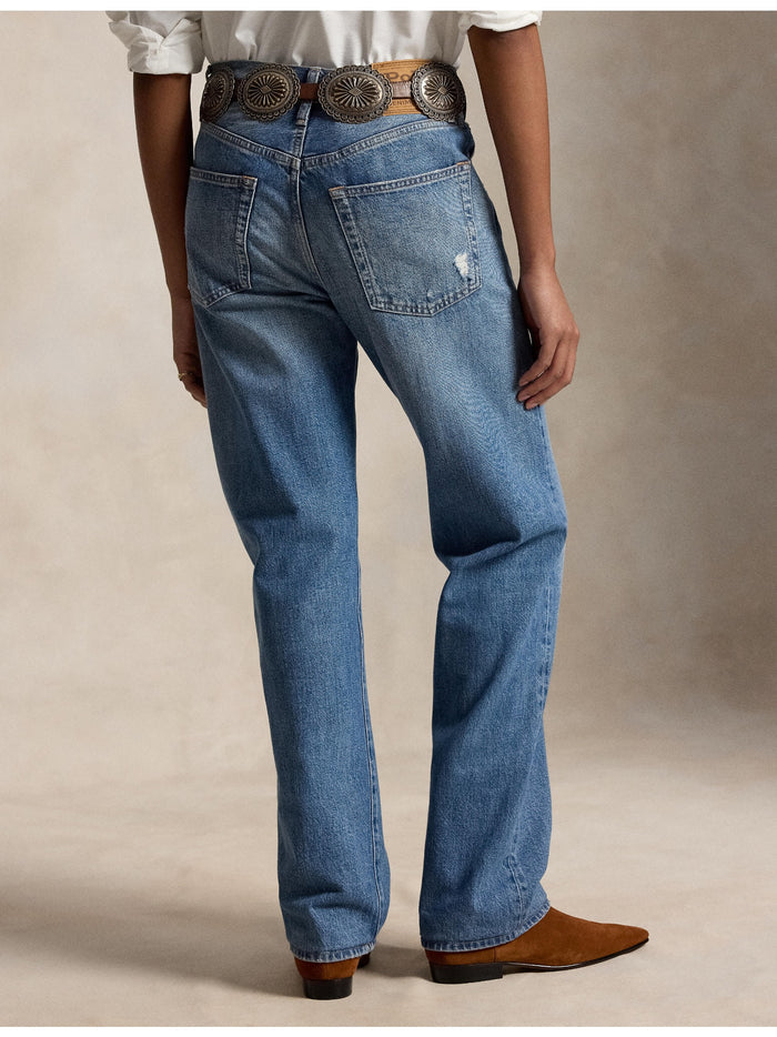 RALPH LAUREN WOMEN High-Rise Relaxed Straight Jeans Lebec Wash