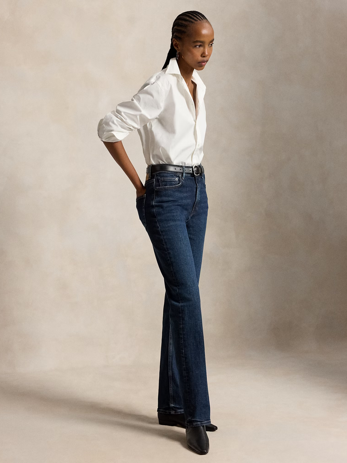 RALPH LAUREN WOMEN High-Rise Straight Jeans Nazas Wash