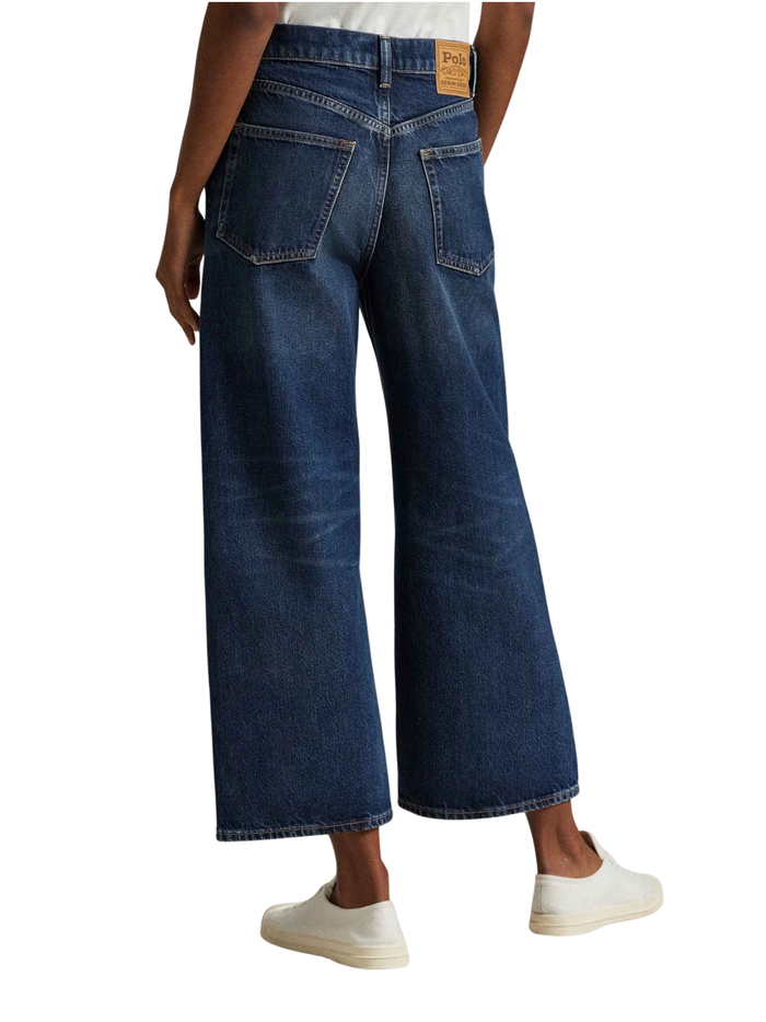 RALPH LAUREN WOMEN High-rise Wide-leg Crop Jeans Mylio Wash