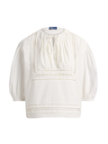 RALPH LAUREN WOMEN Lace-trim Cotton Shirt White