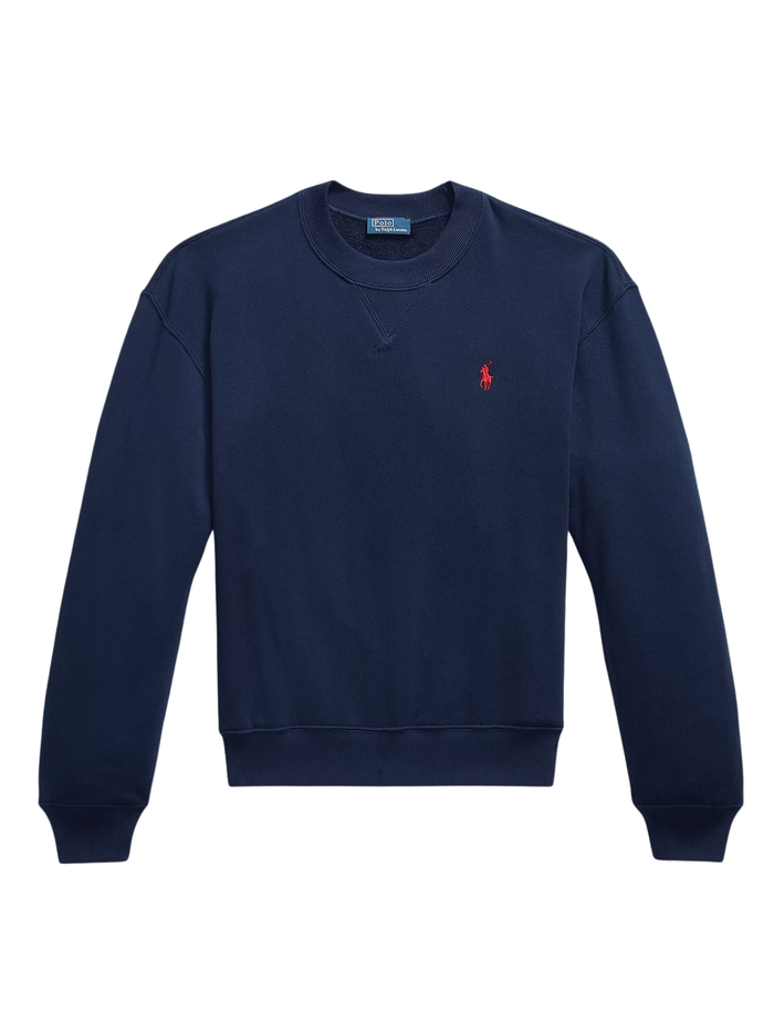 RALPH LAUREN WOMEN Lightweight Fleece Crewneck Cruise Navy