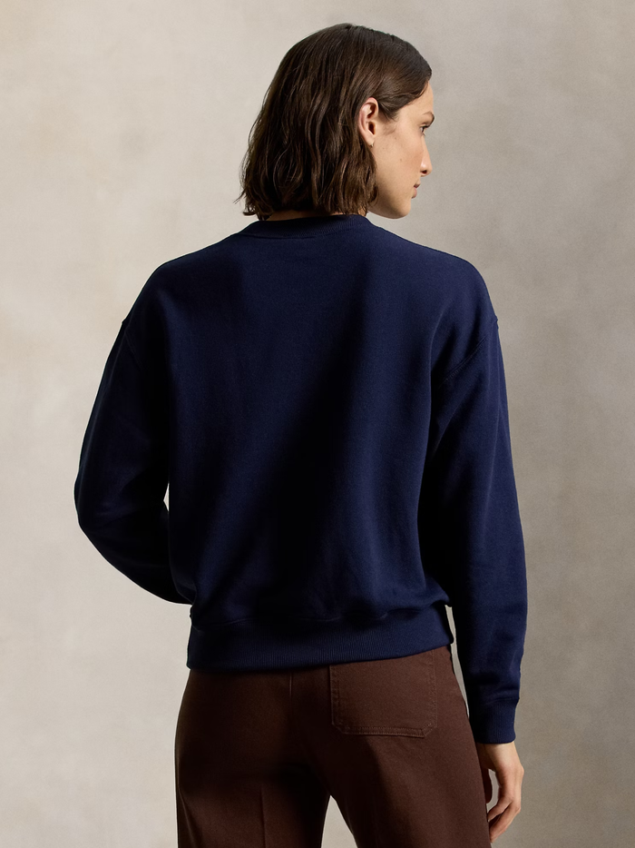 RALPH LAUREN WOMEN Lightweight Fleece Crewneck Cruise Navy