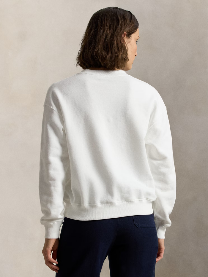 RALPH LAUREN WOMEN Lightweight Fleece Crewneck White