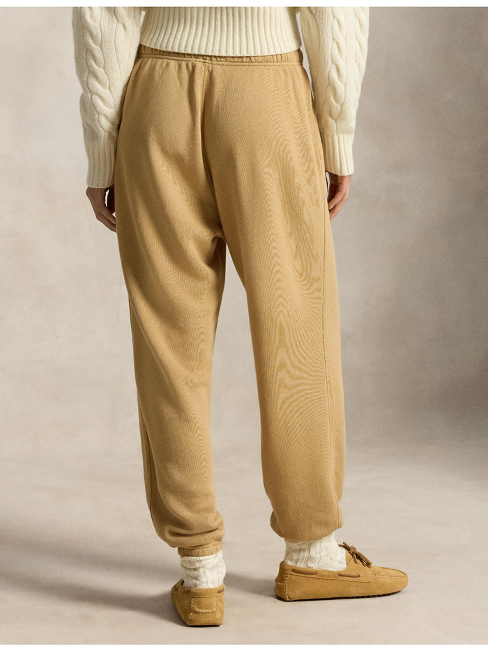 RALPH LAUREN WOMEN Lightweight Fleece Drawstring Sweatpants Classic Camel