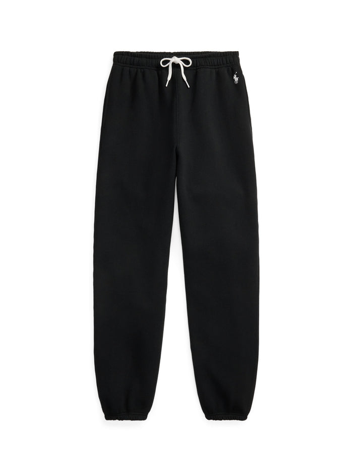 RALPH LAUREN WOMEN Lightweight Fleece Drawstring Sweatpants Polo Black