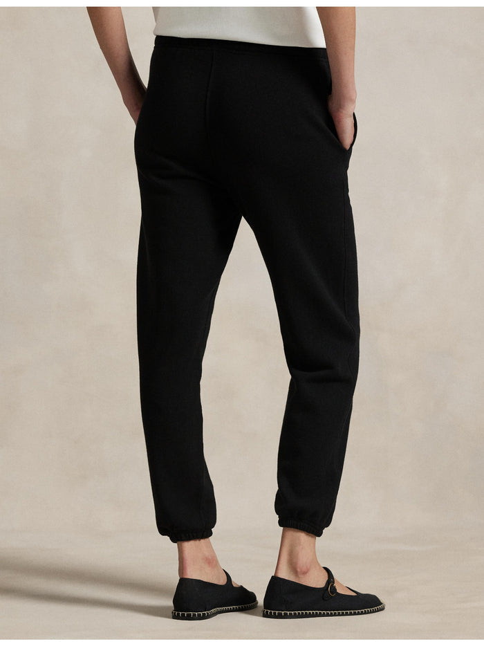 RALPH LAUREN WOMEN Lightweight Fleece Drawstring Sweatpants Polo Black