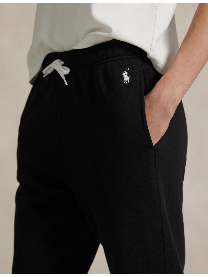 RALPH LAUREN WOMEN Lightweight Fleece Drawstring Sweatpants Polo Black