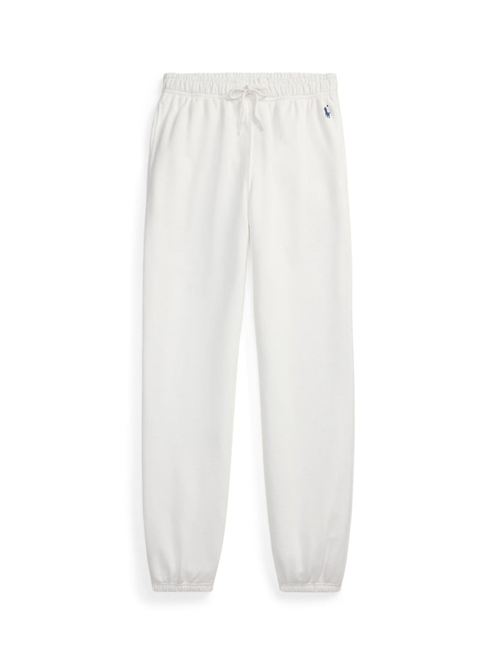 RALPH LAUREN WOMEN Lightweight Fleece Drawstring Sweatpants White