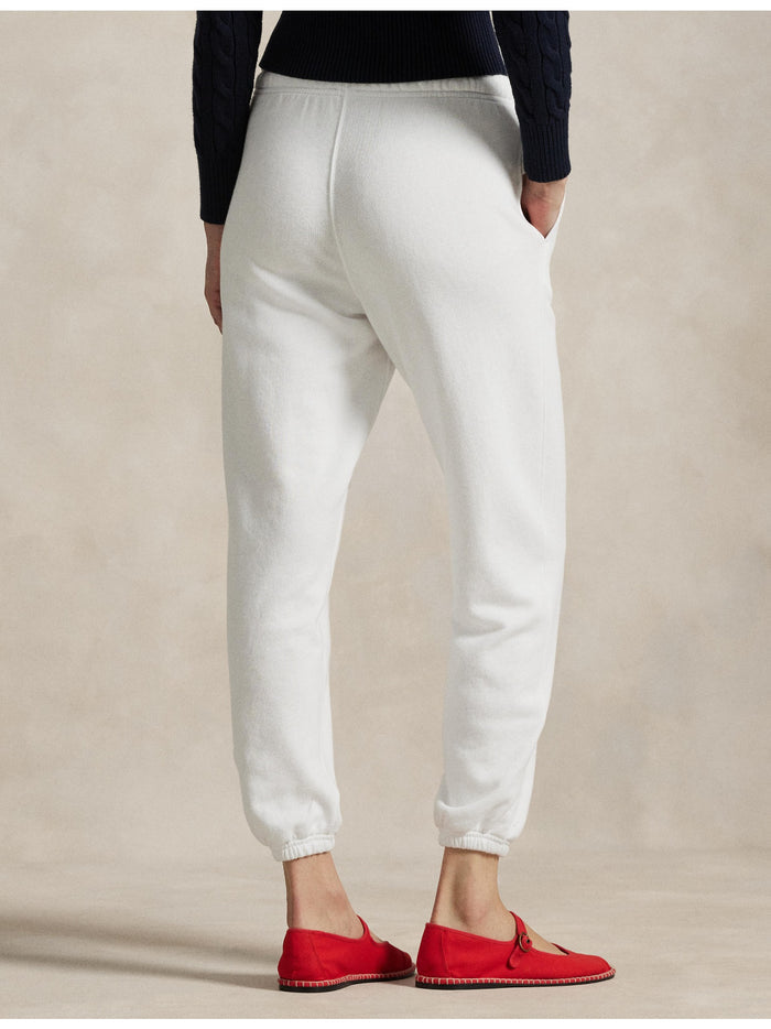 RALPH LAUREN WOMEN Lightweight Fleece Drawstring Sweatpants White