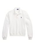 RALPH LAUREN WOMEN Lightweight Fleece Long Sleeve Polo White