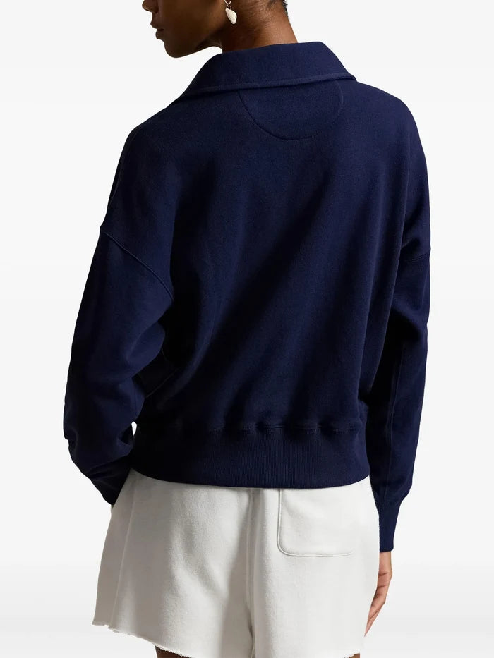 RALPH LAUREN WOMEN Lightweight Fleece Quarter-Zip Cruise Navy