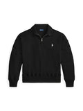 RALPH LAUREN WOMEN Lightweight Fleece Quarter-Zip Polo Black