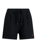 RALPH LAUREN WOMEN Linen Drawstring Shorts Polo Black