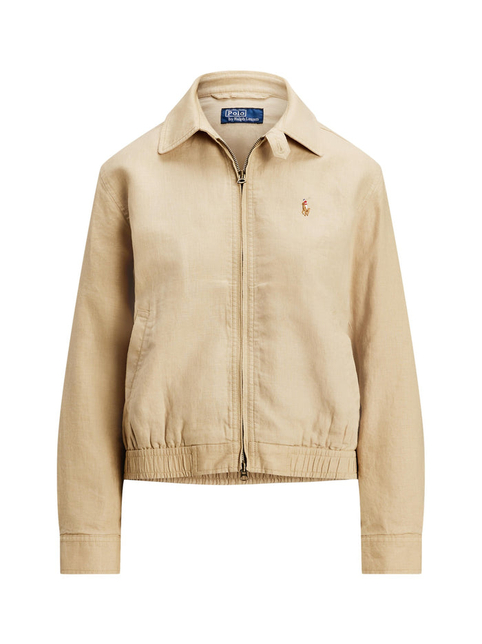 RALPH LAUREN WOMEN Linen Windbreaker Tan