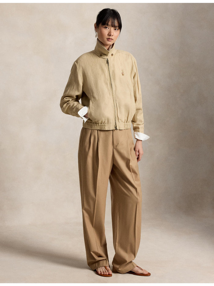 RALPH LAUREN WOMEN Linen Windbreaker Tan