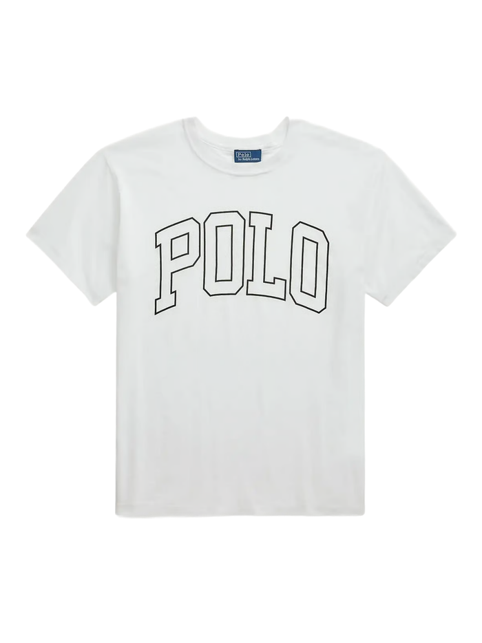 RALPH LAUREN WOMEN Logo Cotton Jersey Crewneck Tee White