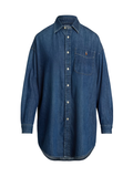 RALPH LAUREN WOMEN Oversize Fit Denim Shirt Remy Wash