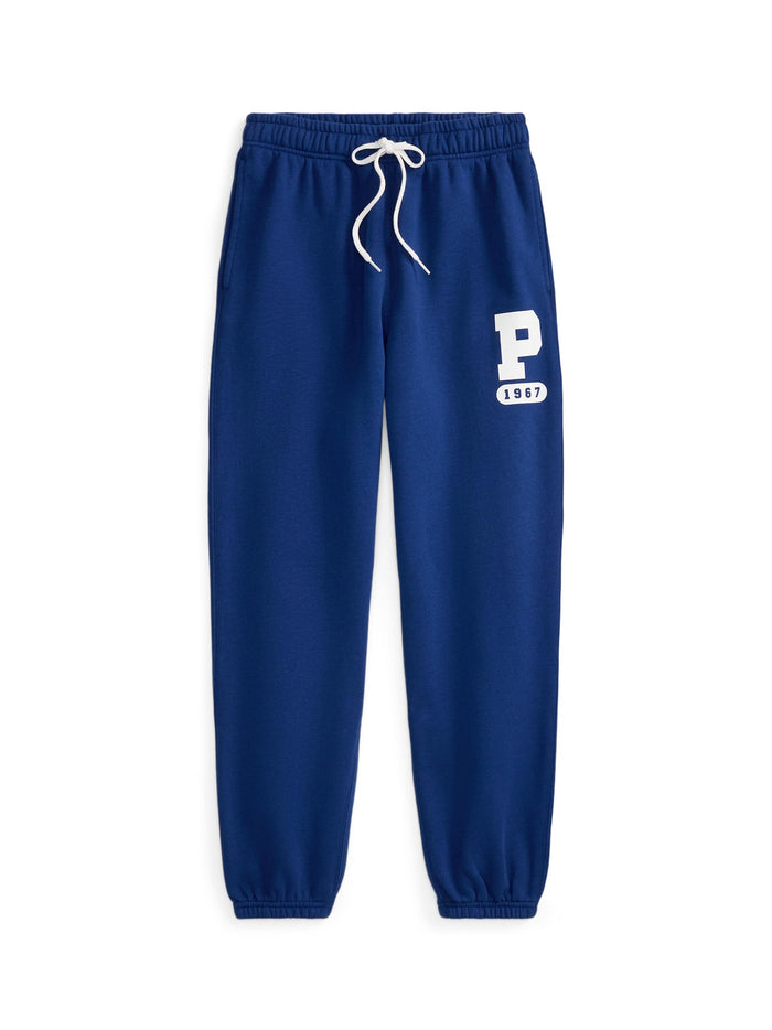RALPH LAUREN WOMEN “P” Logo Slub Fleece Sweatpants Fall Royal