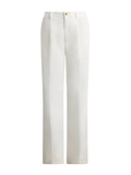 RALPH LAUREN WOMEN Pleated Cotton-Blend Relaxed Trousers Deckwash White