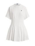 RALPH LAUREN WOMEN Pleated Cotton Jersey Dress White