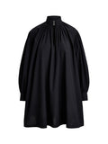 RALPH LAUREN WOMEN Pleated Tuxedo-Collar Dress Polo Black
