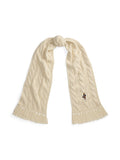 RALPH LAUREN WOMEN Polo Bear Cable-Knit Scarf Cream