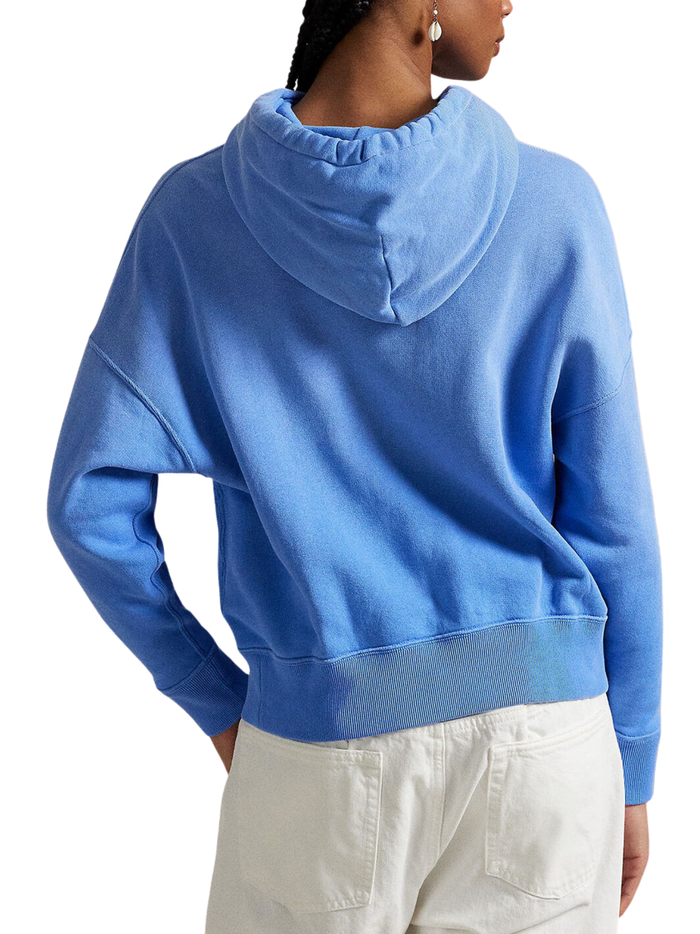RALPH LAUREN WOMEN Polo Bear Fleece Hoodie Summer Blue