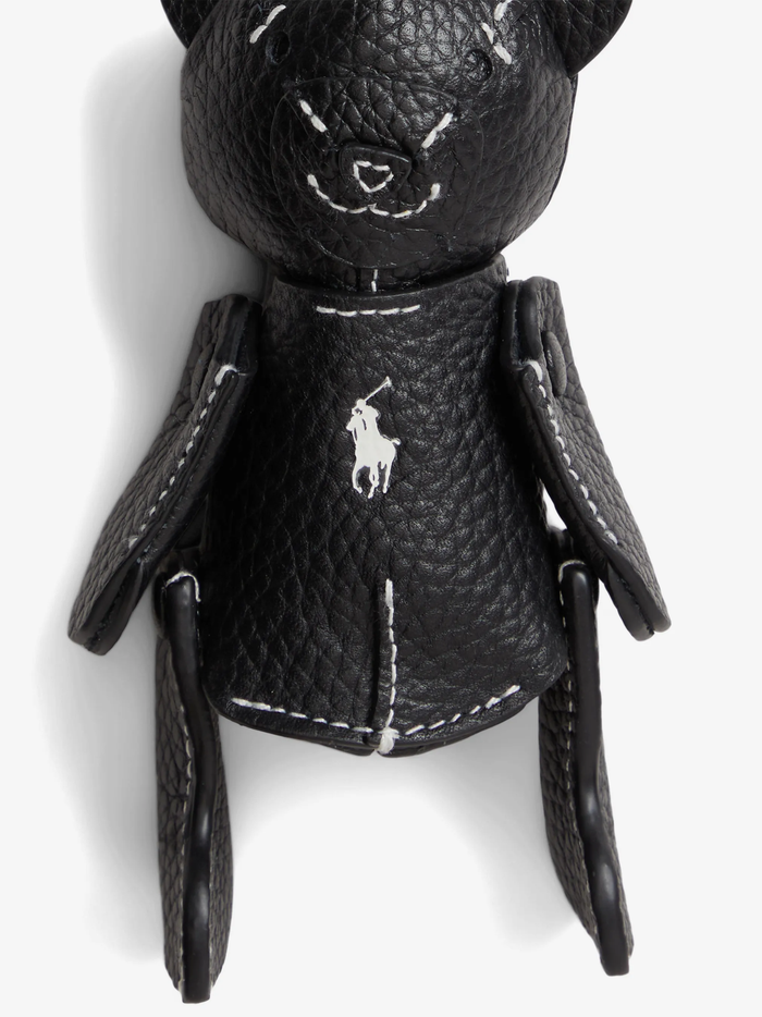 RALPH LAUREN WOMEN Polo Bear Leather Bag Charm Black