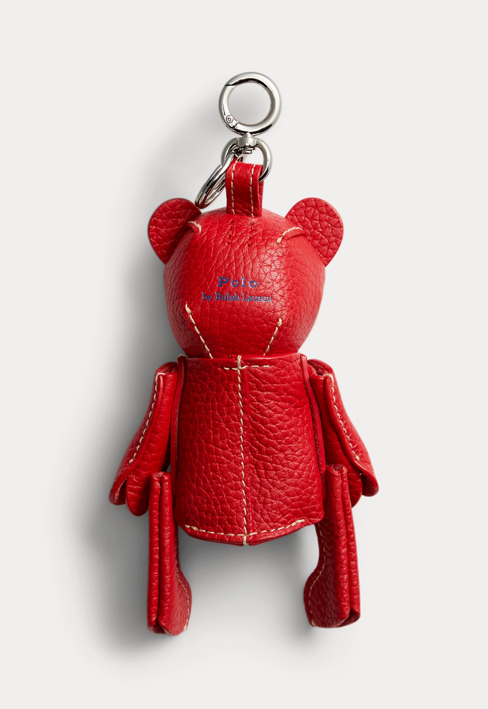 RALPH LAUREN WOMENS Polo Bear Leather Bag Charm Cherry - MAISONDEFASHION.COM