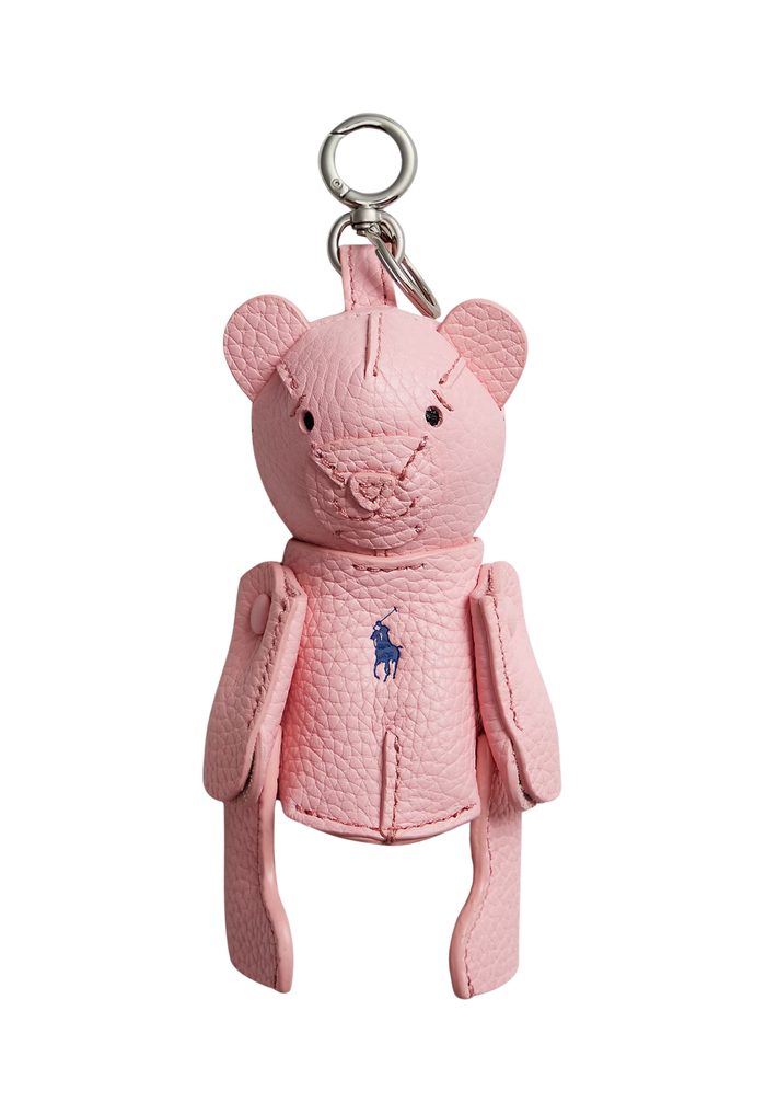 RALPH LAUREN WOMENS Polo Bear Leather Bag Charm Cotton Candy - MAISONDEFASHION.COM