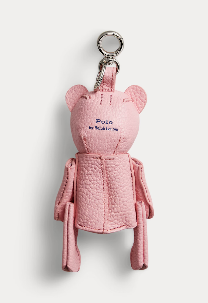 RALPH LAUREN WOMENS Polo Bear Leather Bag Charm Cotton Candy - MAISONDEFASHION.COM