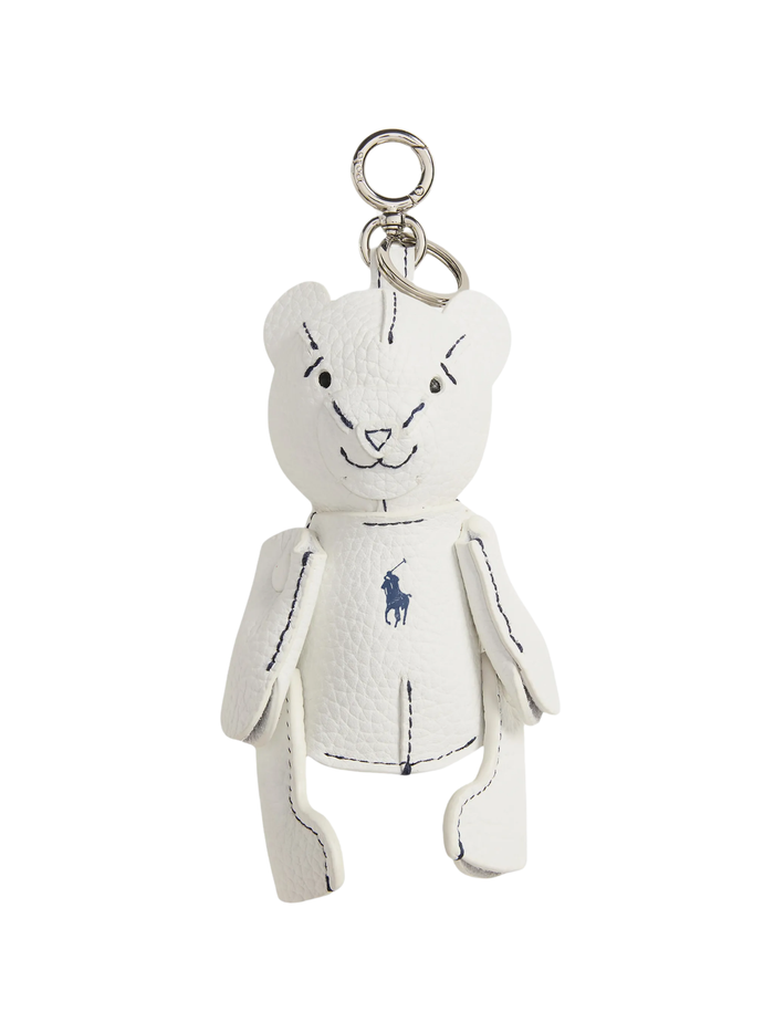 RALPH LAUREN WOMEN Polo Bear Leather Bag Charm White