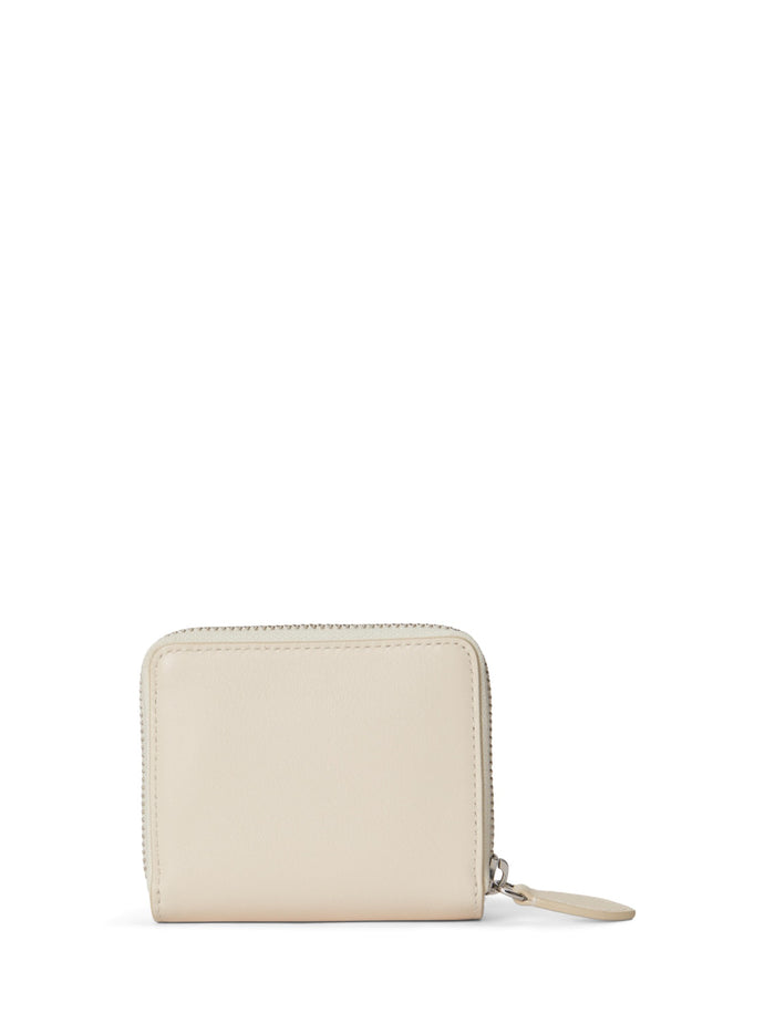 RALPH LAUREN WOMEN Polo Bear Leather Compact Wallet Ivory