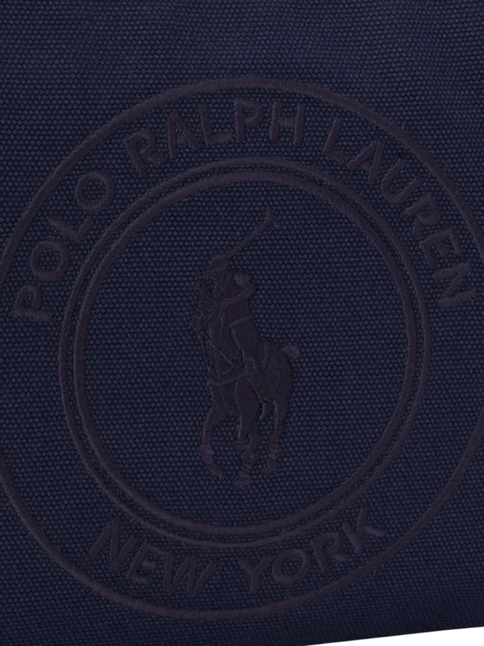 RALPH LAUREN WOMEN Polo Play Logo Canvas Zip Wallet Pouch Newport Navy