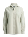 RALPH LAUREN WOMEN Relaxed Fit Cotton Oxford Shirt Green/Pink