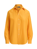 RALPH LAUREN WOMEN Relaxed Fit Cotton-Silk Shirt Satsuma Orange