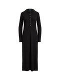 RALPH LAUREN WOMEN Rib-Knit Henley Dress Polo Black
