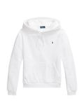 RALPH LAUREN WOMEN Shrunken Fit Fleece Hoodie White - MAISONDEFASHION.COM