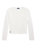 RALPH LAUREN WOMEN Shrunken Fit Jersey Long-Sleeve Tee White